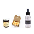 Clear Thinking Aromatherapy Candle and Revitalise Shower Steamers and 100ml Essential Oil Mist - Thyme & Mint — three-product routine