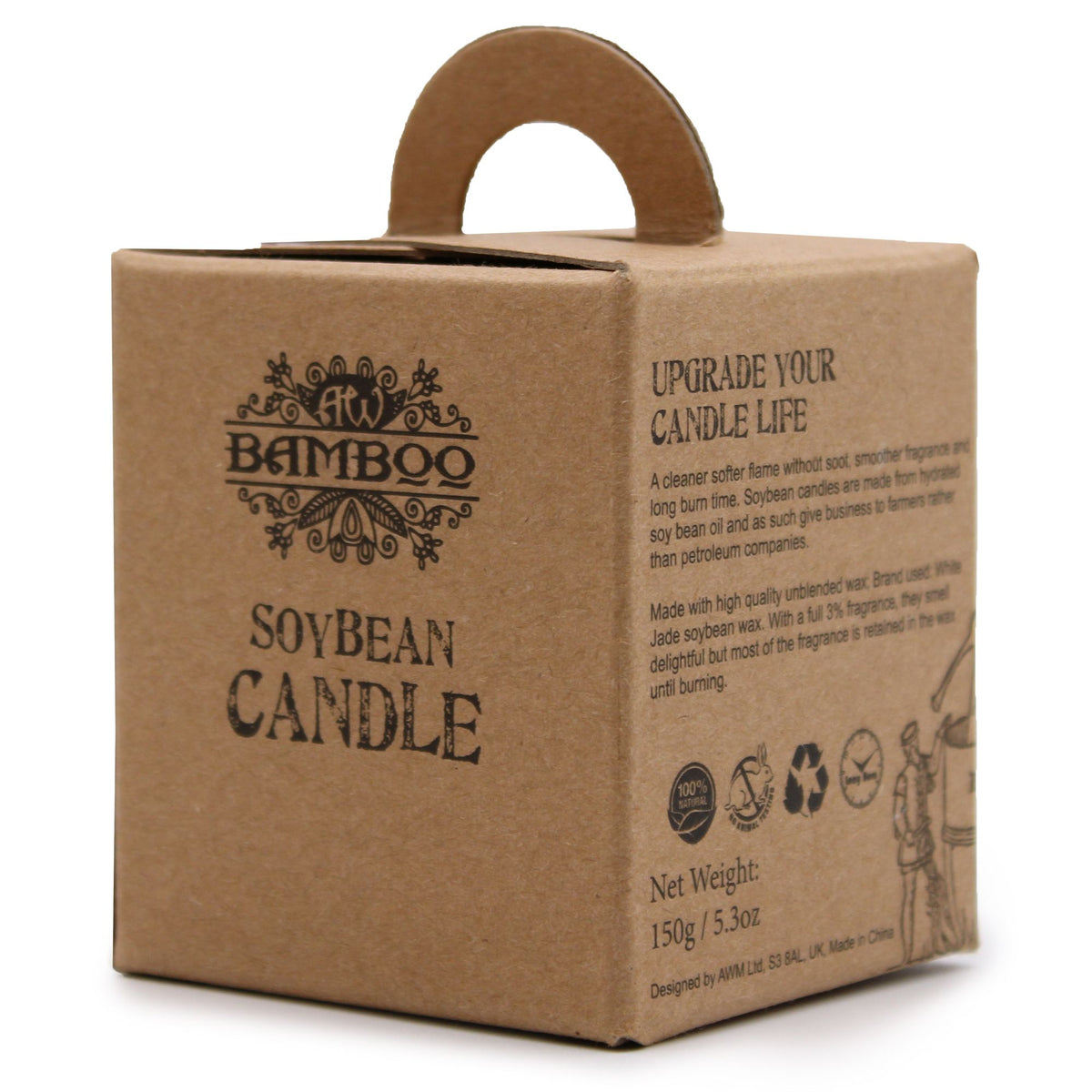 Baby Powder Soy Candle in a recycled glass jar