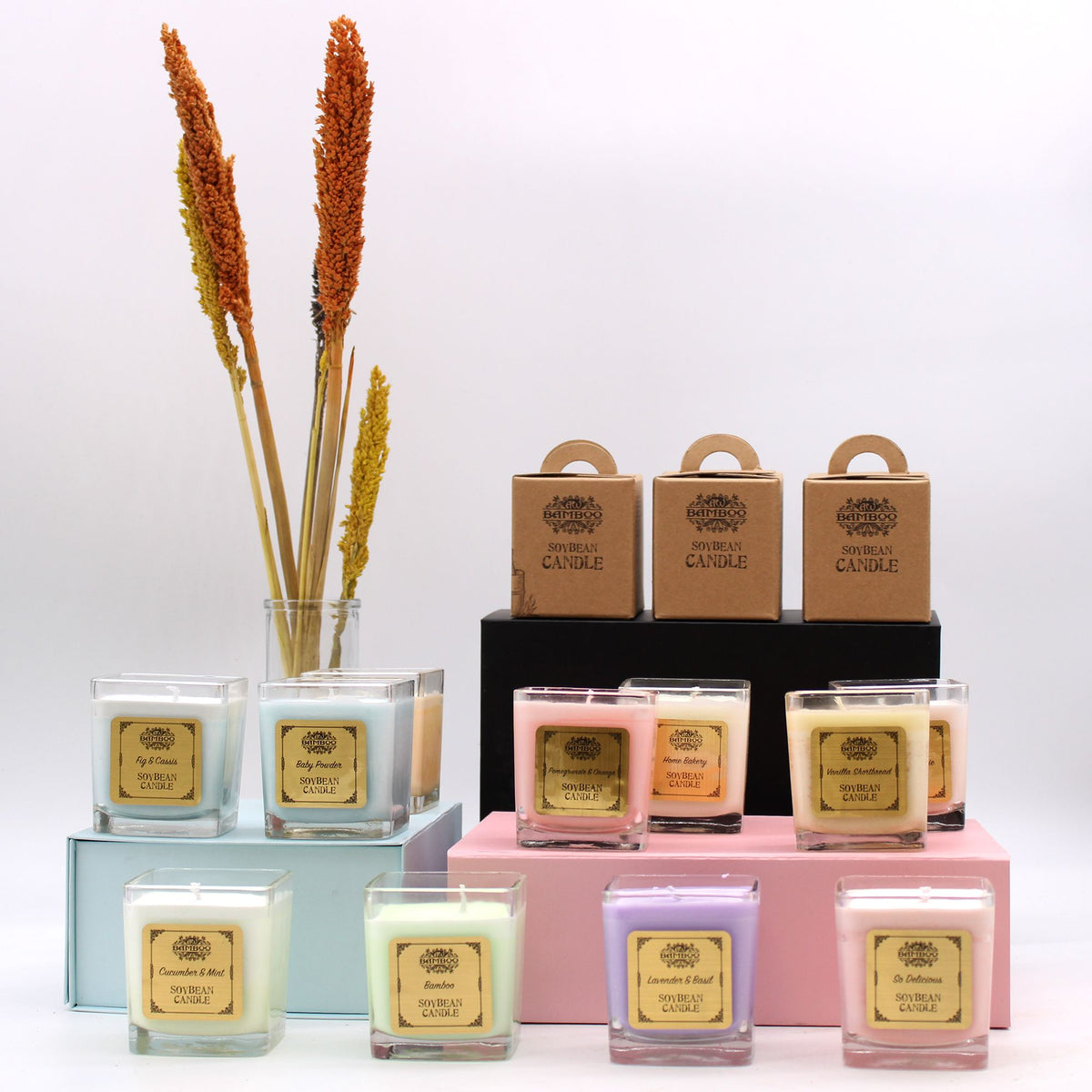 Baby Powder Soy Candle in a recycled glass jar