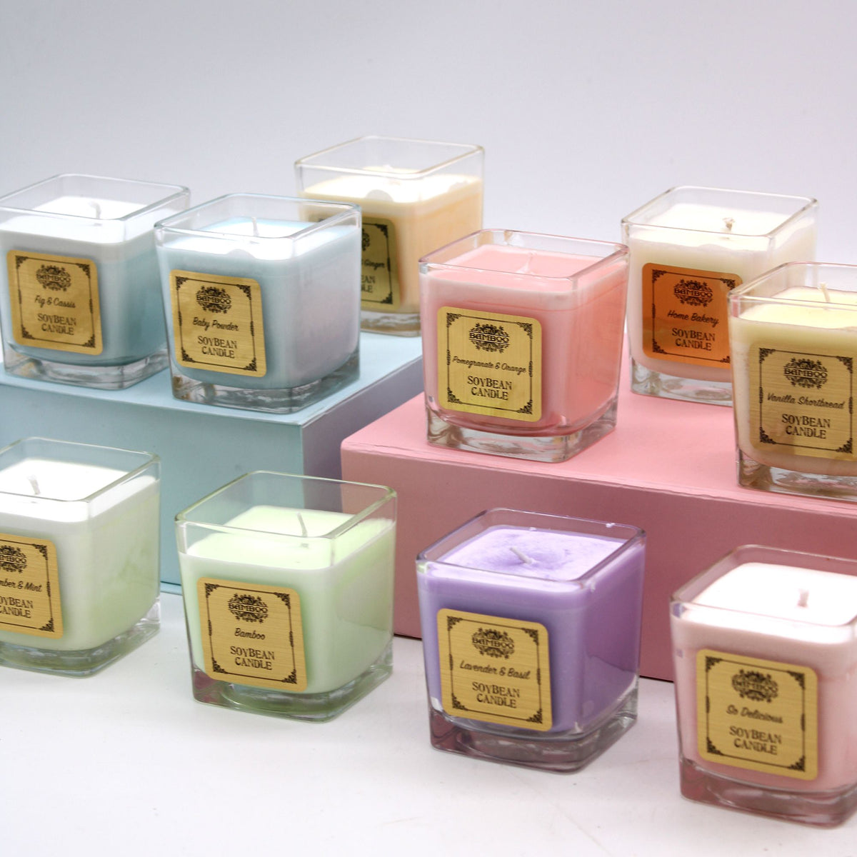 Baby Powder Soy Candle in a recycled glass jar