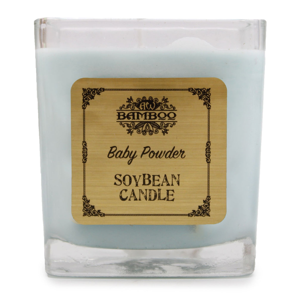 Baby Powder Soy Candle in a recycled glass jar