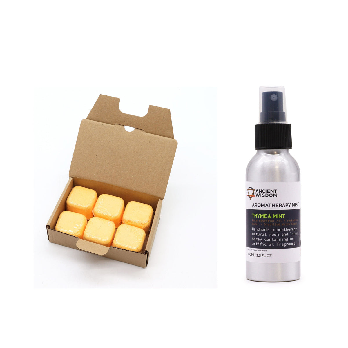Revitalise Shower Steamers and 100ml Essential Oil Mist - Thyme & Mint — two-product duo